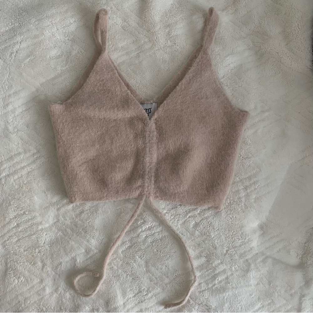 Princess Polly. Pink Furry Top. Size XS/S